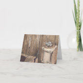 Outhouse Bird Nest Watercolor Print Notecard Dankeskarte (Vorderseite)