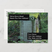 Outhouse Funny Change Address Moving Postcard Ankündigungspostkarte (Vorne/Hinten)