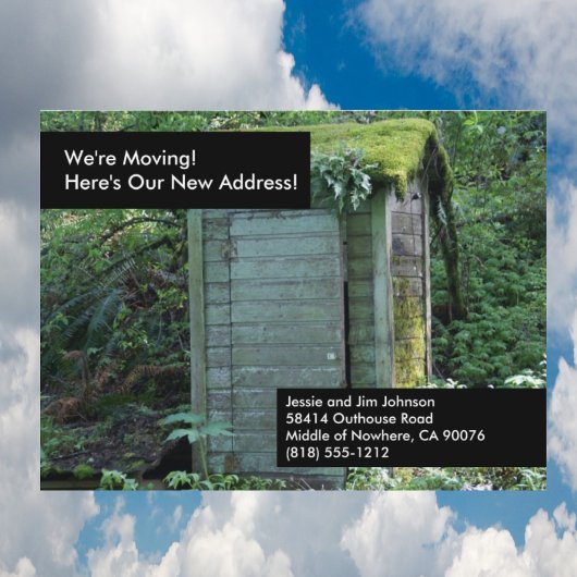 Outhouse Funny Change Address Postcard Ankündigungspostkarte