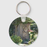 Outhouse im Maine-Schlüsselanhänger