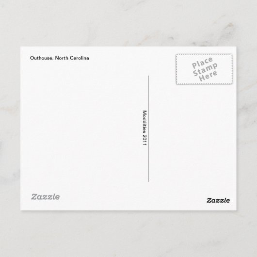 Outhouse Postkarte (Rückseite)