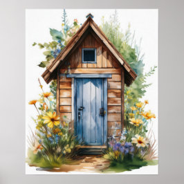 Outhouse Wasserfarbe 2 Poster