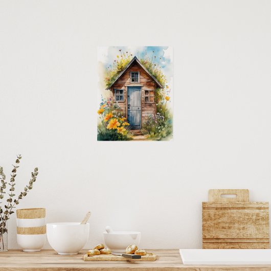 Outhouse Wasserfarbe 3 Poster (Küche)