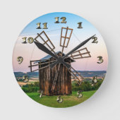 Outhouse Windmill Runde Wanduhr (Vorderseite)