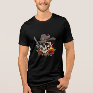Outlaw-Cowboy-Totenkopf-T-Shirt Tri-Blend Shirt