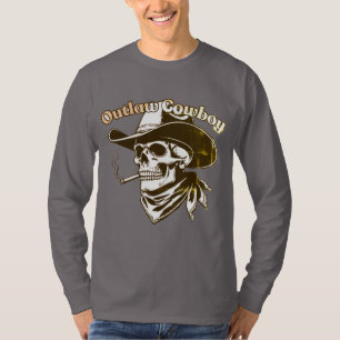 Outlaw-Cowboy-Totenkopf-T-Shirt – Western-Rebell-S T-Shirt