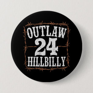 Outlaw Hillbilly 2024 Western Trump Vance 2024  Button