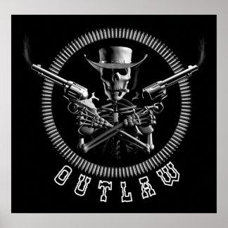 Outlaw Skeleton Cowboy Posters Poster