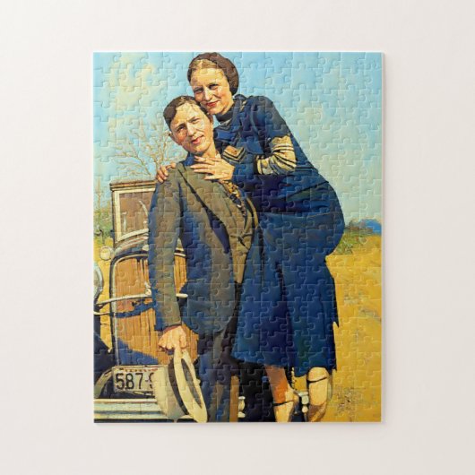 Outlaws Bonnie & Clyde The Barrow Gang Painting Puzzle (Vertikal)