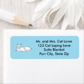 Outline Drawing Cat Laying Address Labels (Insitu)