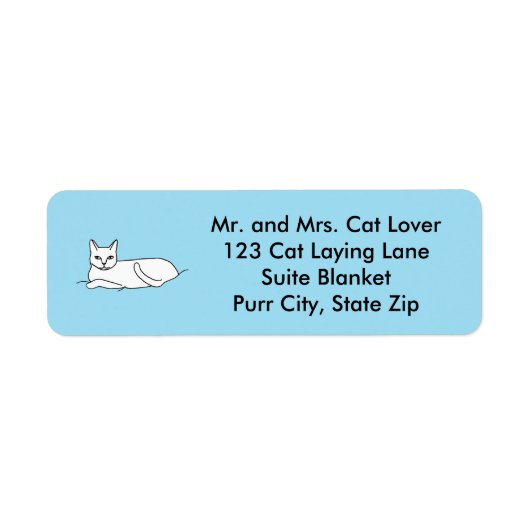 Outline Drawing Cat Laying Address Labels (Vorne)