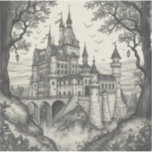 outlines of fairy tale castles and enchanted lands aufkleber (Vorderseite)