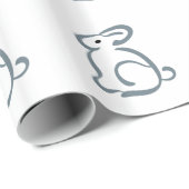 Outlne Häschen Geschenkpapier (Rolleneckpunkt)