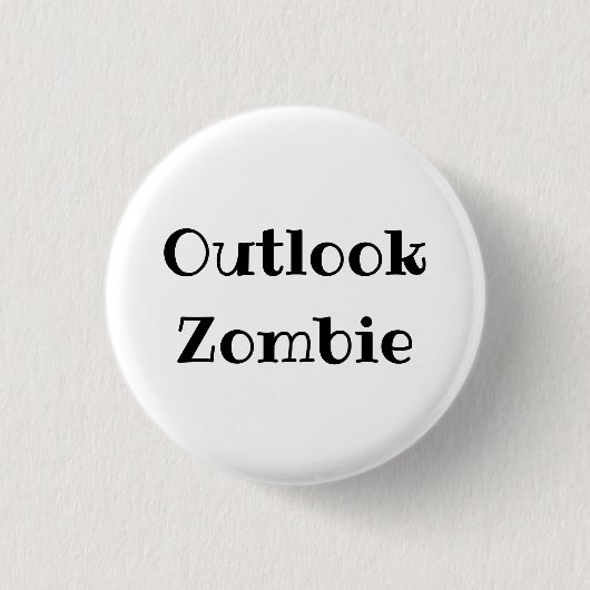 Outlook Zombie Funny Office Pinback Button (Vorderseite)