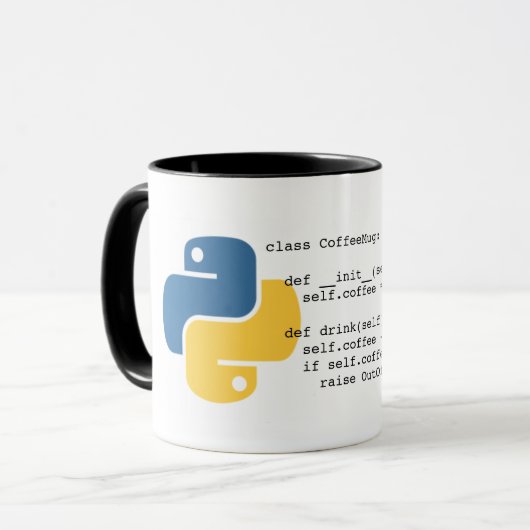 OutOfCoffeeException Pythonschlange-Tasse Tasse (Vorderseite Links)