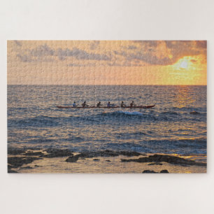 Outrigger Canoe bei Sunset auf der großen Insel Ha Puzzle