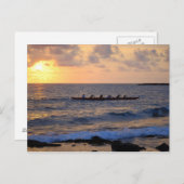 Outrigger Kanu bei Sunset, Hawaii, Postkarte (Vorne/Hinten)