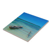 Outrigger-Kanu im Schwarzen Ozean Fliese (Seite)