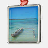 Outrigger-Kanu im Schwarzen Ozean Ornament Aus Metall (Links)