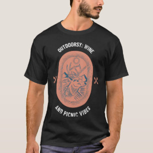 Outrsy Wein und Picknick Stimmung Camping Frauen l T-Shirt