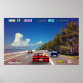 Outrun-Rücklauf-Pixel-Kunst Poster (Vorne)