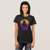 Outrun Synthwave Cyberpunk Streampunk Cat T-Shirt (Vorne ganz)