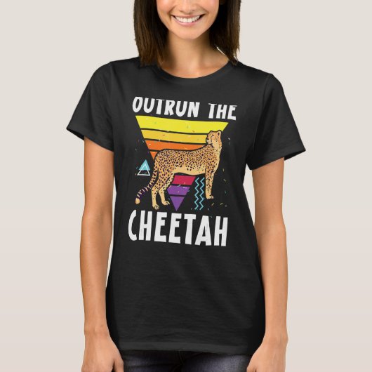Outrun The Cheetah Wildlife Animal Zookeeper T-Shirt (Vorderseite)