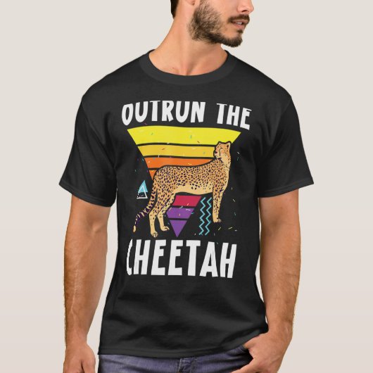 Outrun The Cheetah Wildlife Animal Zookeeper T-Shirt (Vorderseite)