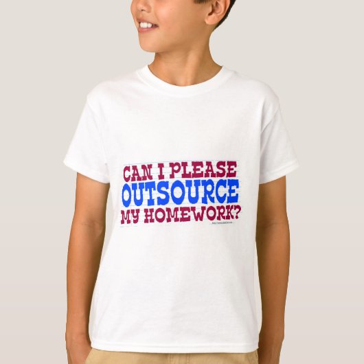 Outsource Hausaufgaben Funny School Slogan T-Shirt (Vorderseite)