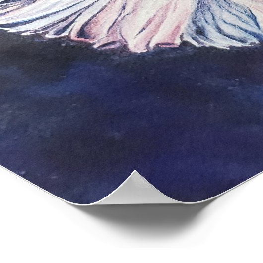 Outstanding White Fighter Fish Poster (Ecke)