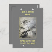 OUTTA DIESEN WELTGEBURTSTAG! POSTKARTE (Vorne/Hinten)