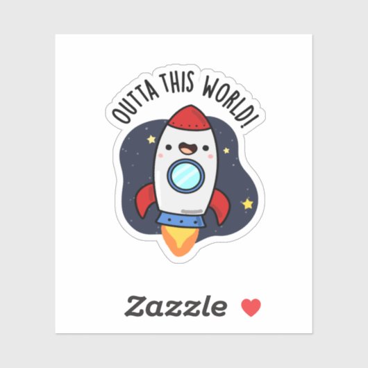 Outta dieser Welt Funny Rocket Puff Aufkleber (Blatt)