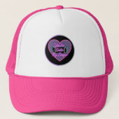 Outta My League Neon Heart Trucker Hat 💖 ⚾ Truckerkappe (Vorderseite)