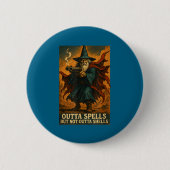 Outta Spells But Not Outta Shells Wizard Fantasy M Button (Vorderseite)