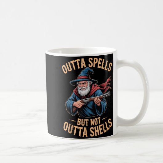 Outta Spells But Not Outta Shells Wizard Fantasy M Kaffeetasse (Rechts)