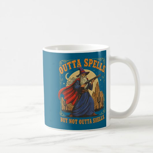 Outta Spells But Not Outta Shells Wizard Fantasy M Kaffeetasse (Rechts)