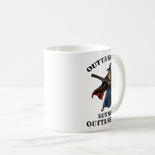 Outta Spells But Not Outta Shells Wizard Fantasy M Kaffeetasse (VorderseiteRechts)