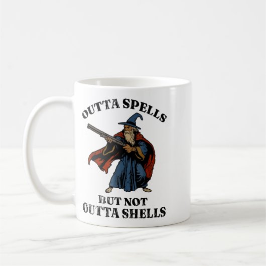 Outta Spells But Not Outta Shells Wizard Fantasy M Kaffeetasse (Links)