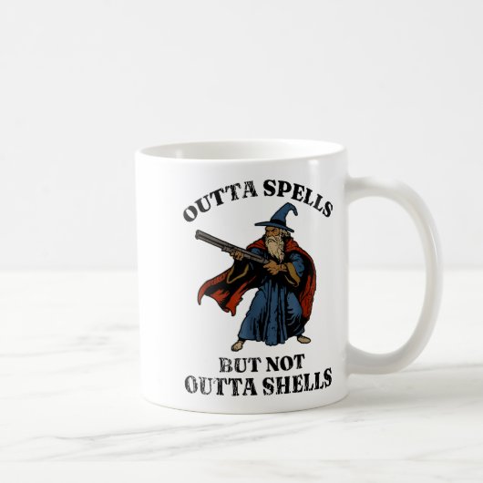Outta Spells But Not Outta Shells Wizard Fantasy M Kaffeetasse (Rechts)