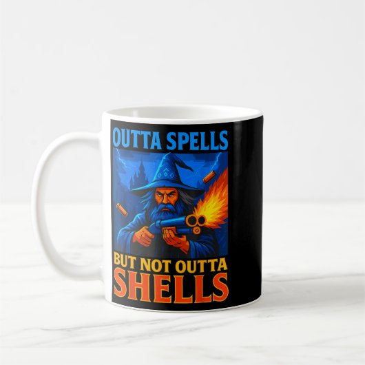 Outta Spells But Not Outta Shells Wizard Fantasy M Kaffeetasse (Links)