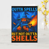 Outta Spells But Not Outta Shells Wizard Fantasy M Karte (Gelbe Blume)
