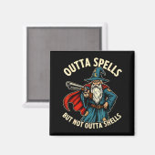 Outta Spells But Not Outta Shells Wizard Fantasy M Magnet (Vorderseite/Rückseite)