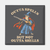 Outta Spells But Not Outta Shells Wizard Fantasy M Magnet (Vorne)