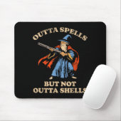 Outta Spells But Not Outta Shells Wizard Fantasy M Mousepad (Mit Mouse)