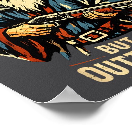 Outta Spells But Not Outta Shells Wizard Fantasy M Poster (Ecke)