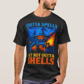Outta Spells But Not Outta Shells Wizard Fantasy M T-Shirt (Vorderseite)