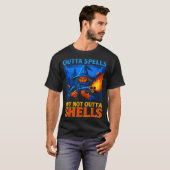 Outta Spells But Not Outta Shells Wizard Fantasy M T-Shirt (Vorne ganz)