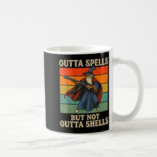Outta Spells But Not Outta Shells Wizard Retro Fan Kaffeetasse (Rechts)