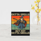 Outta Spells But Not Outta Shells Wizard Retro Fan Karte (Gelbe Blume)