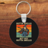 Outta Spells But Not Outta Shells Wizard Retro Fan Schlüsselanhänger (Vorderseite)